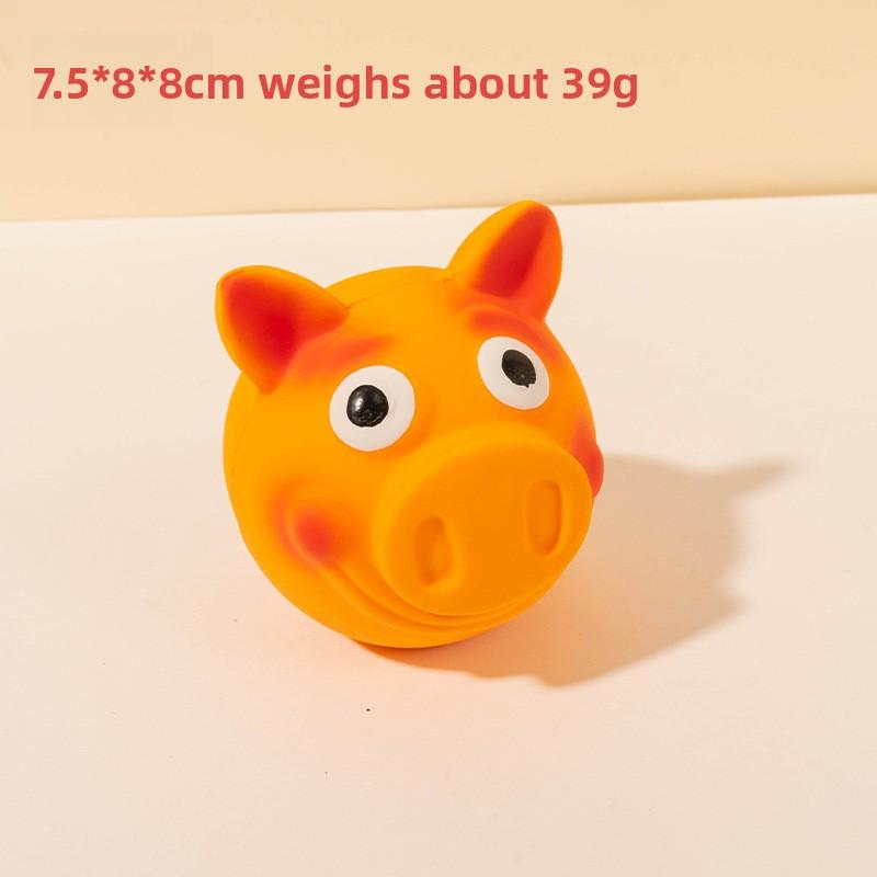 Pet Latex Toy Animal-shaped Latex Toy Squeaking Pig Head Ball Hedgehog Teething Toothbrushing Pet Toy