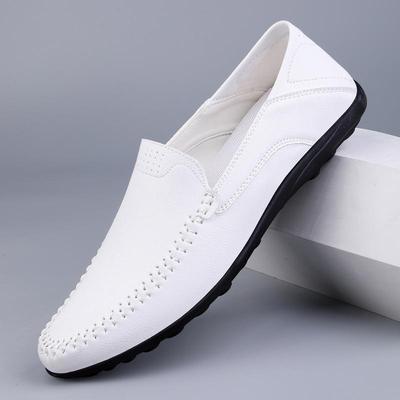 Men's Casual Leather Shoes Four Seasons Plus Size Soft Sole Comfort Outdoor Fashion Youth Business Leather Shoes Driving Shoes