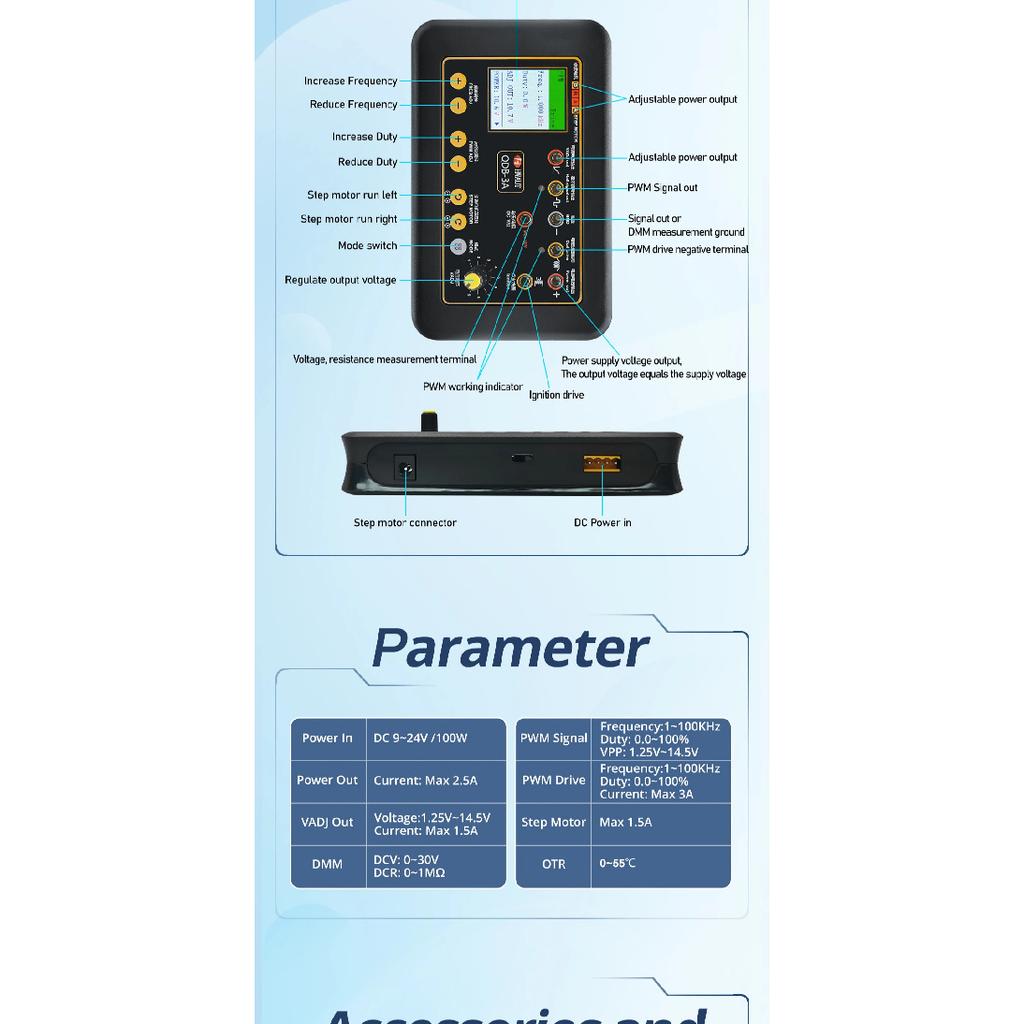 QDB3A Auto Ignition Coil Tester Car IAC Idle Stepper Motor Solenoid Valve Injector Actuator Fault Detector Driver PWM Generator