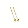 2/4/6pcs Stainless Steel Golden Long Handle Coffee & Dessert Spoons Set, Round Tea Stirring Spoons for Home, Restaurant, and Party Use,