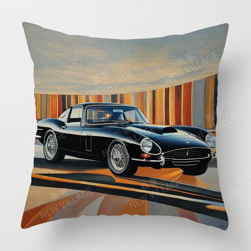 Moderne Schlichte Auto Illustration Kissenbezug Schlafzimmer Café Dekoration Anwendbarer Auto Kissenbezug 40X40Cm 45X45Cm