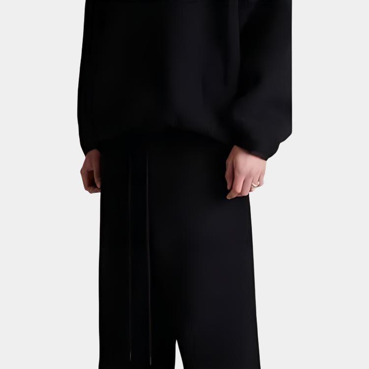 Fear of God Pantaloni Essentials din Fleece Polar Negru Jet Bărbați Partea de Jos 130SP244254F