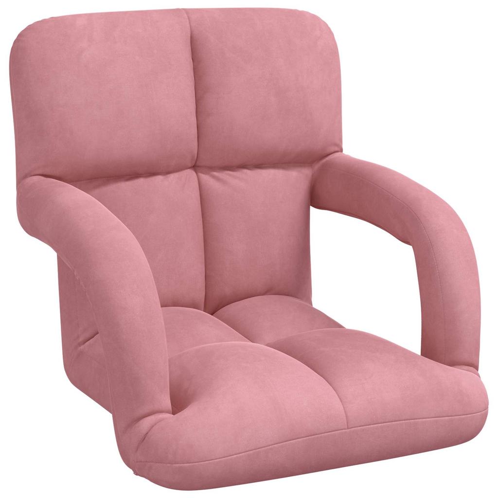 Adjustable Floor Chair Pink Velvet