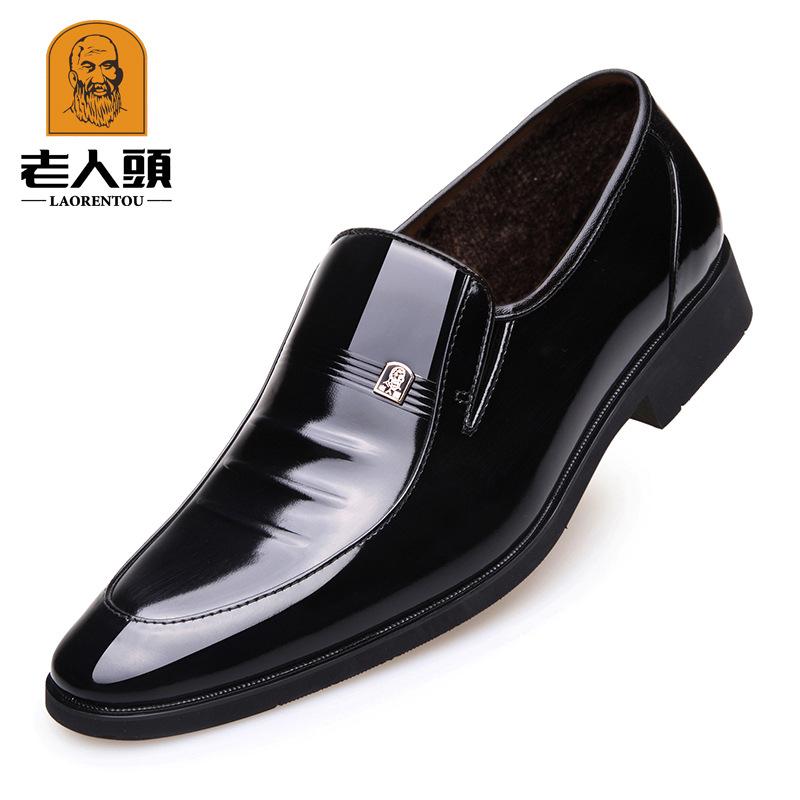 Old man head men's business dress leather shoes inner height increase 6CM wedding shoes pointed men's shoes fashion wedding shoes