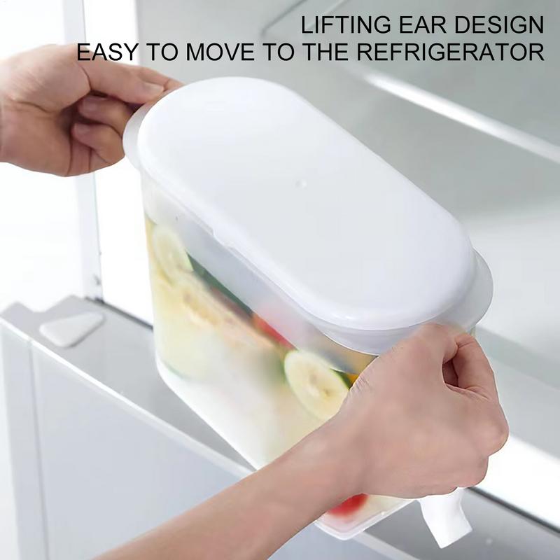 3.5L Cold Water Jugs Large Capacity Cold Kettle With Faucet Beverage Dispenser Refrigerator Water Container For Summer Party