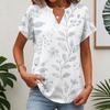 Tops para Mujer Camiseta de Manga Corta Camisas de Verano con Cuello en V Blusas de Trabajo Túnica de Negocios