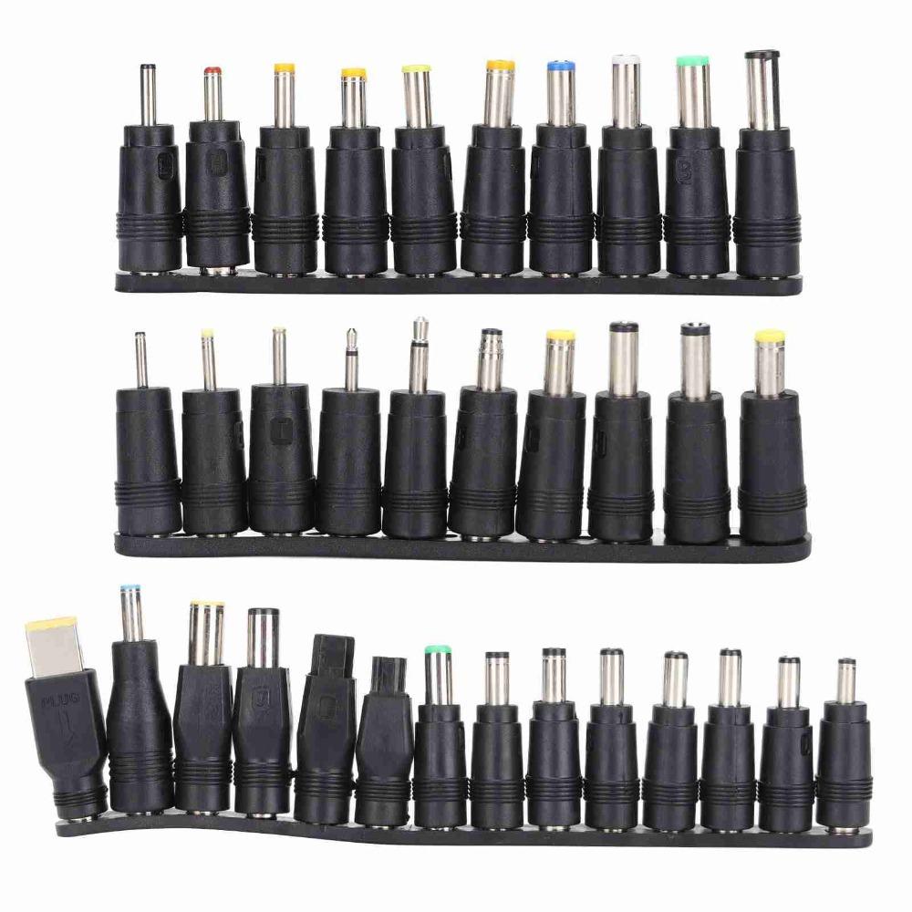 34PCS Multi-Purpose 5.5mmx2.1mm DC Power Plugs Universal Practical Power Connector Adapter Power Adapter Connector Laptop Power
