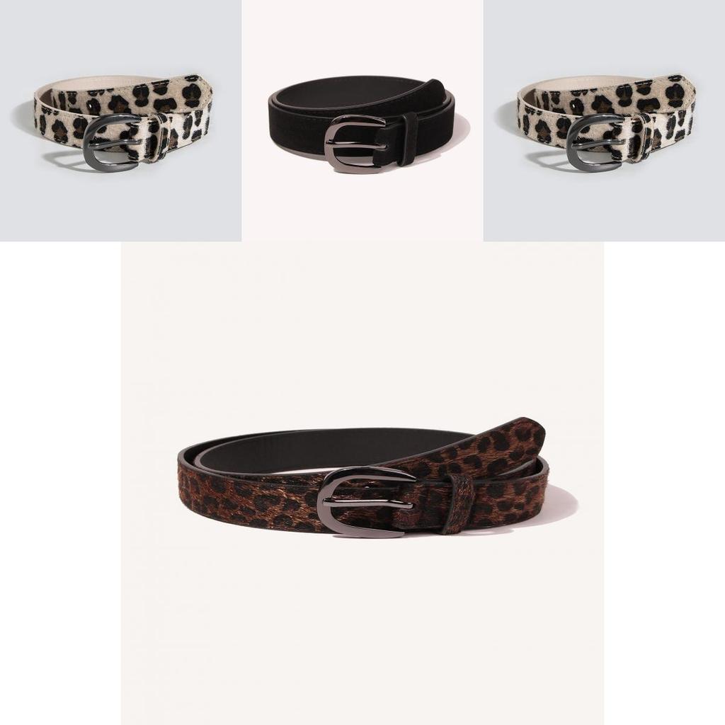 Fashion Faux Leather Leopard Print Womens Belt With Pin Buckle For Casual Wear