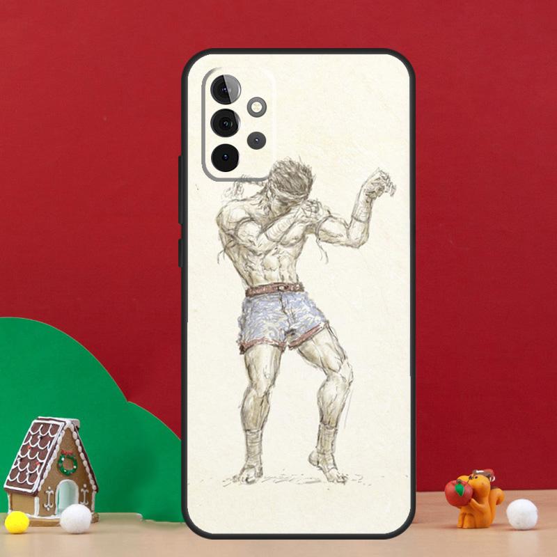 Muay Thai Kickboxing Fight Case For Samsung Galaxy A54 A06 A16 A26 A36 A56 A53 A32 A52 A33 A13 A55 A35 A15 A14 A34 A17