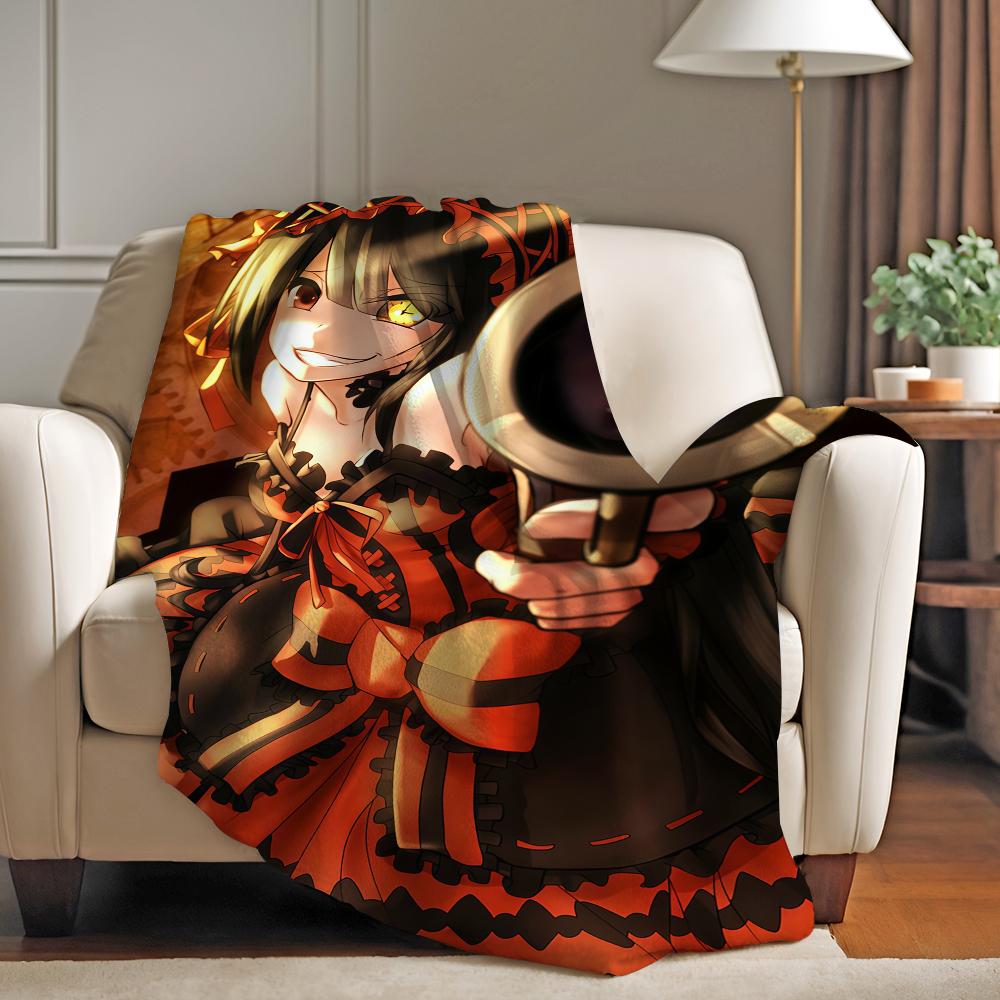 Anime role Kurumi Tokisaki Blanket For Sofa Office Bed Plane Travel Sleep Read Relax Camping Soft And Warm