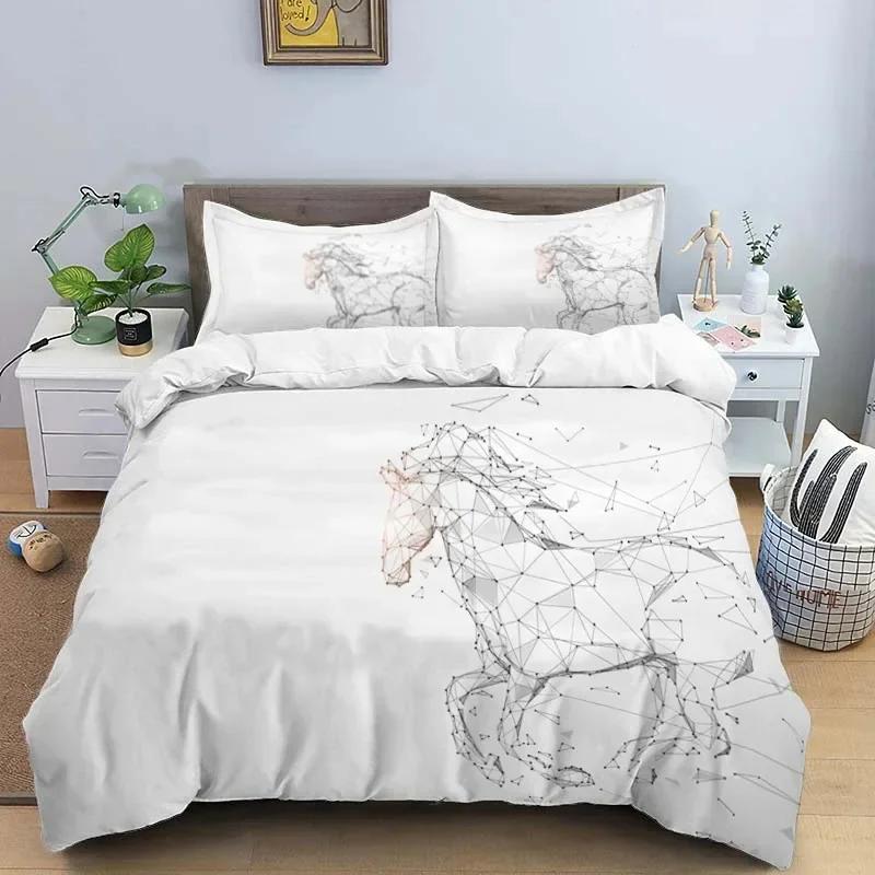 Luxury New 3D Print Horses Hd Print Bedding Set Double BedChildrenS Bed Duvet Covers Pillowcases Bedding Set Teens Bedding Set