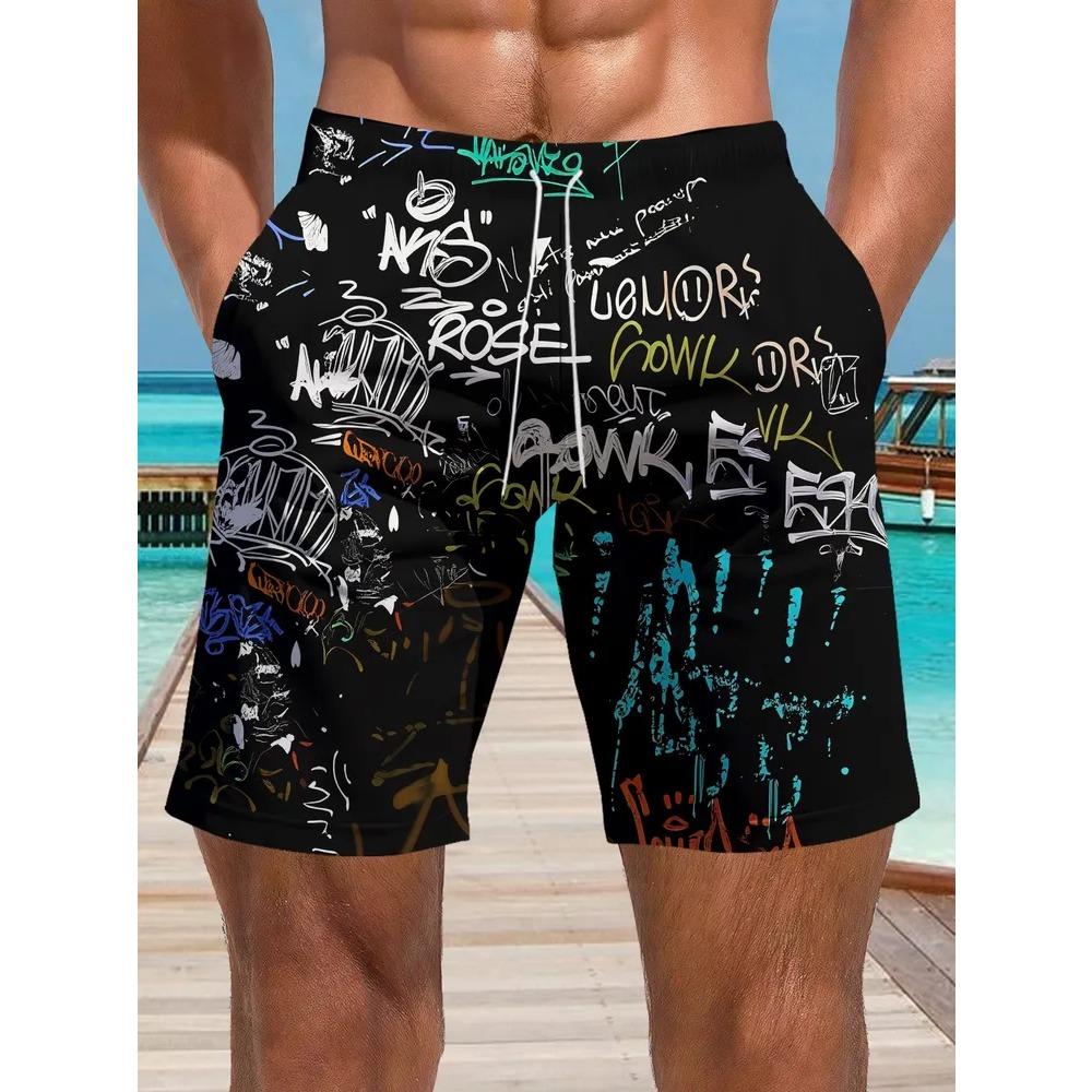 Men's Essential Casual Shorts Outdoor Wear Creative Fun Colorful 3D Printed Shorts Loose Casual Plus Breathable Cool Summer Versatile Shorts