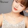 Bamoer 925 Sterling Silver Cross with Heart Plated Platinum CZ Pendant Necklace for Women Chain Necklaces Jewelry