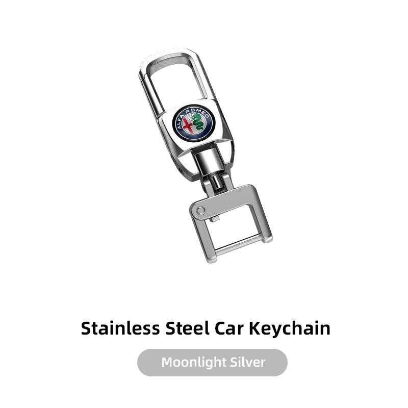 Car Alfa Romeo Logo Keychain Men's Anti Loss Keyring Key Buckle Valve cap For Alfa Romeo 4C 159 Spider Giulia Giulietta 156 Tona wzvc44