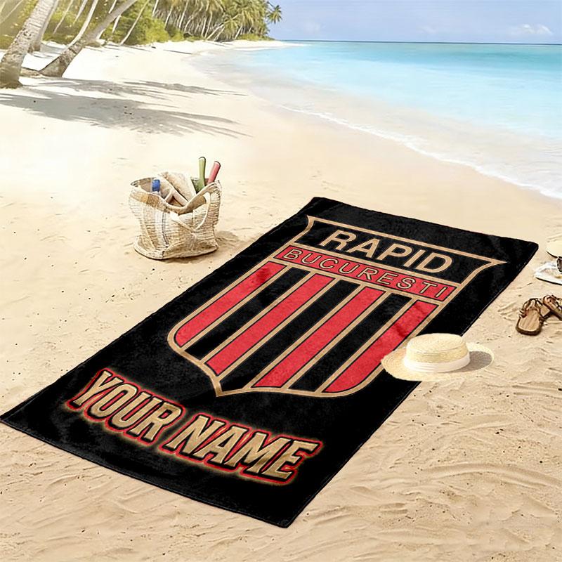 Rapid Bucureti  Print Beach Towel, Large Soft Quick Dry Towel for Beach Camping Swimming
