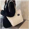 Deoway tote bag women men large capacity canvas A4 storage zipper shoulder strap plain. that can store size items. It features prevent items from out