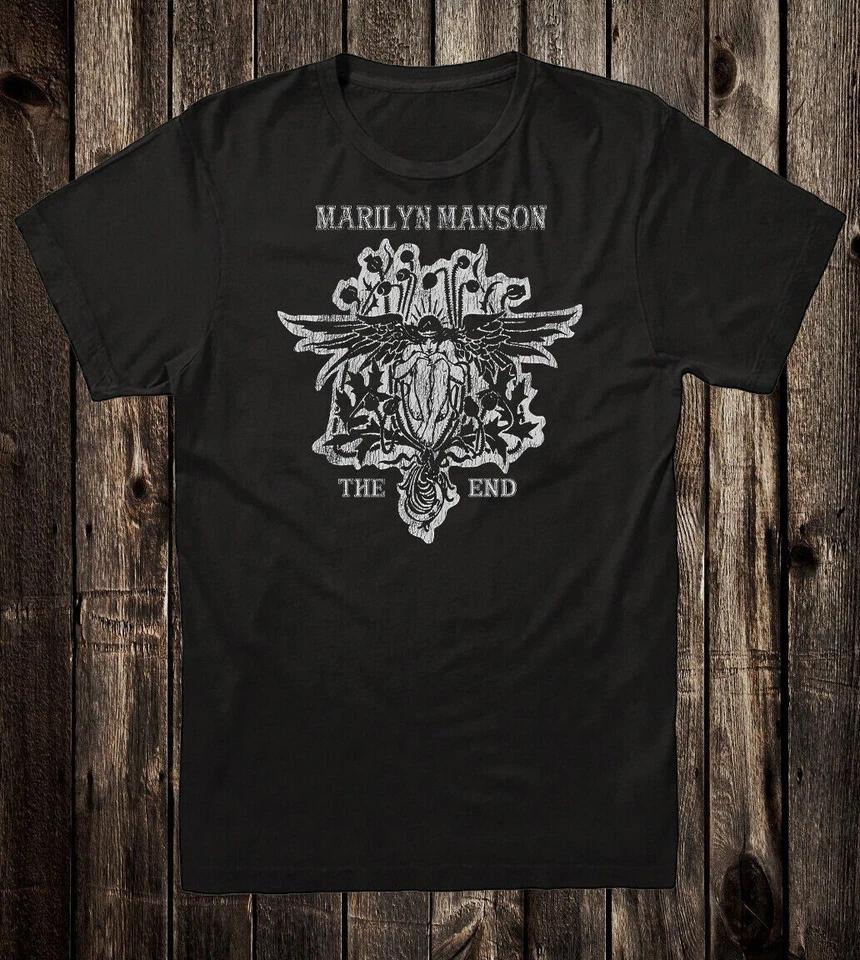 Retro Tee T Shirt 100% Cotton 90 s Music Goth Rock Marilyn Manson The End L