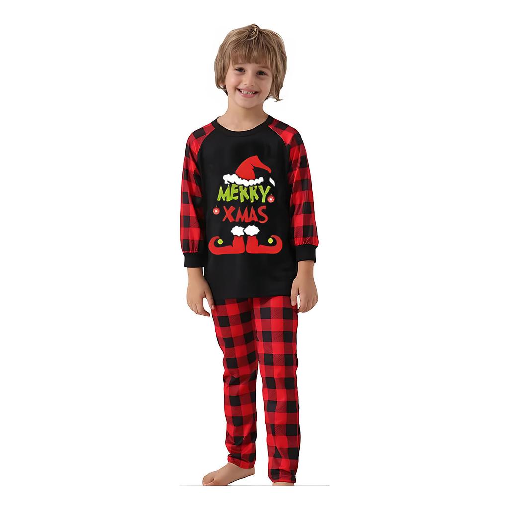Christmas Print Family Set Long Sleeved Top And Pants Family Set Parent-child Outfit