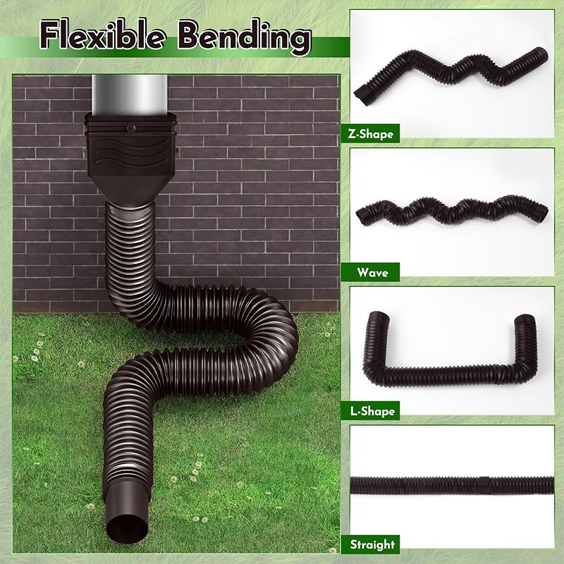 2 sets of foldable and easy to install retractable rainwater drainage pipes are durable and long-lasting