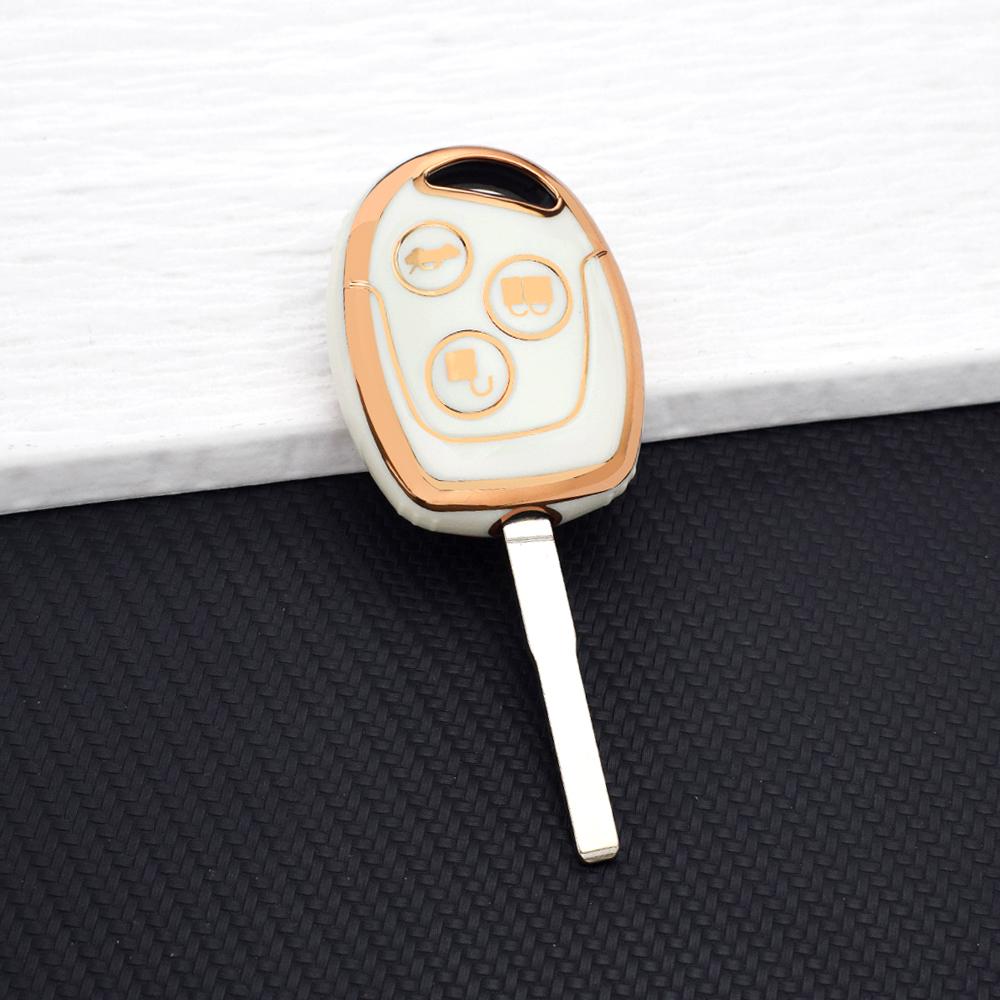 Soft TPU Key Fob Cover for Ford Mondeo Focus Fusion Fiesta Galaxy Transit-Soft Protective Case Shell with Keychain Accessories
