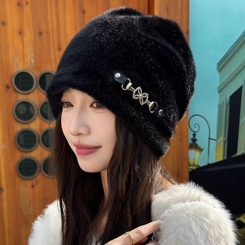 Loose Version Thin Hat Women's Stuffed Outdoor Heattechknitting Hat