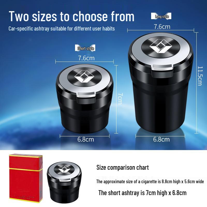 Multi-Function Ceramic Car Ashtray for Renault E-Nol, Espace, Koleos, Kadjar, Kaptur, Duster