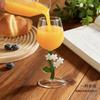 Botanical flower glass high footed champagne glass high aesthetic transparent red wine glass artistic Bordeaux glass