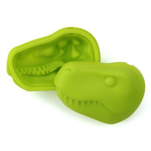 Calorata Tyrannosaurus Rex Skull Ice Tray (Green) Silicone Ice Cube Tray (Microwave/Dishwasher Safe) Chocolate Mold for Baking (Heat Resistant) Dinosa