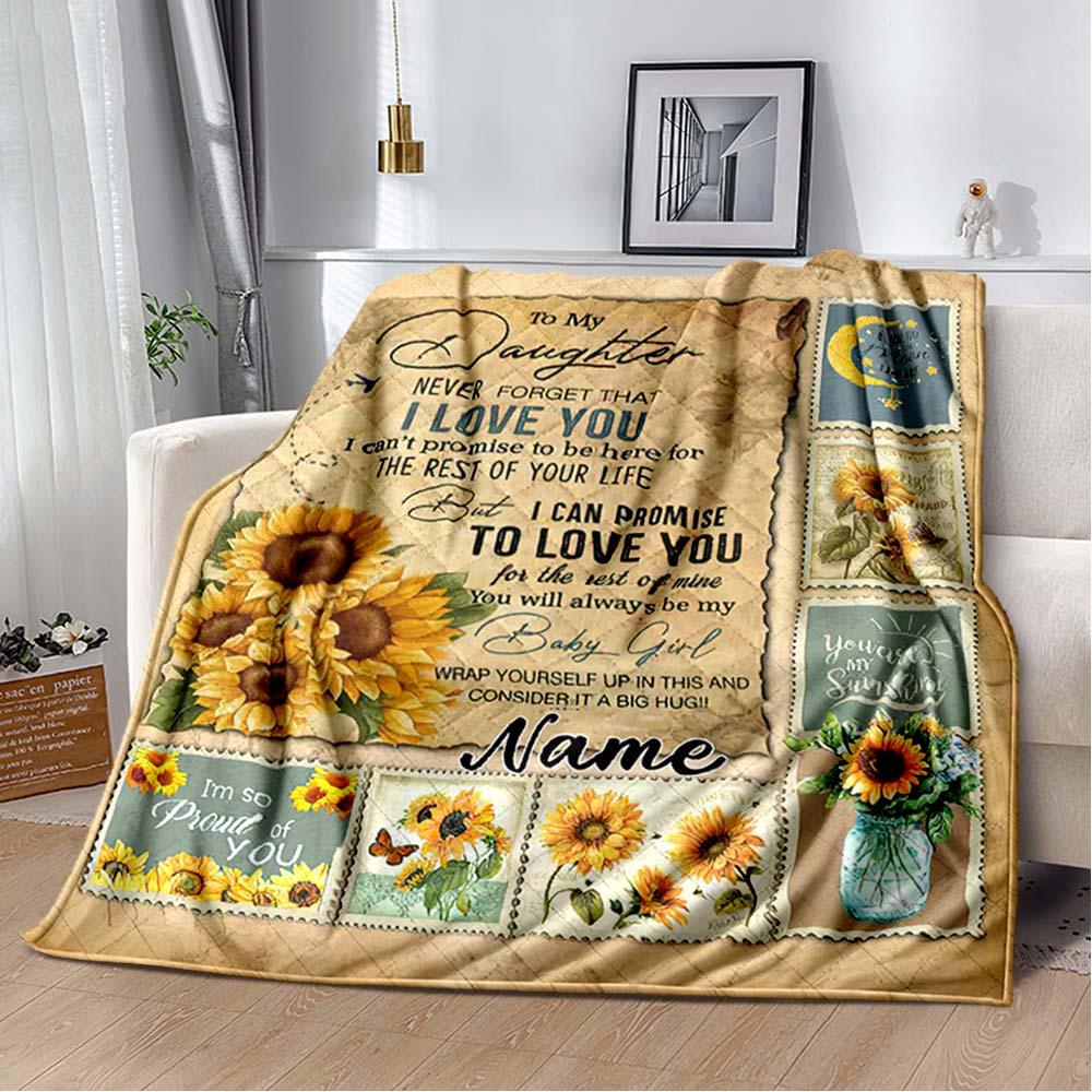 Love For Daughter Customize Your Name Blanket Used For Chair Office Sofa Bed Camping Soft And Warm Giving Friends And Relatives Birthday Graduation