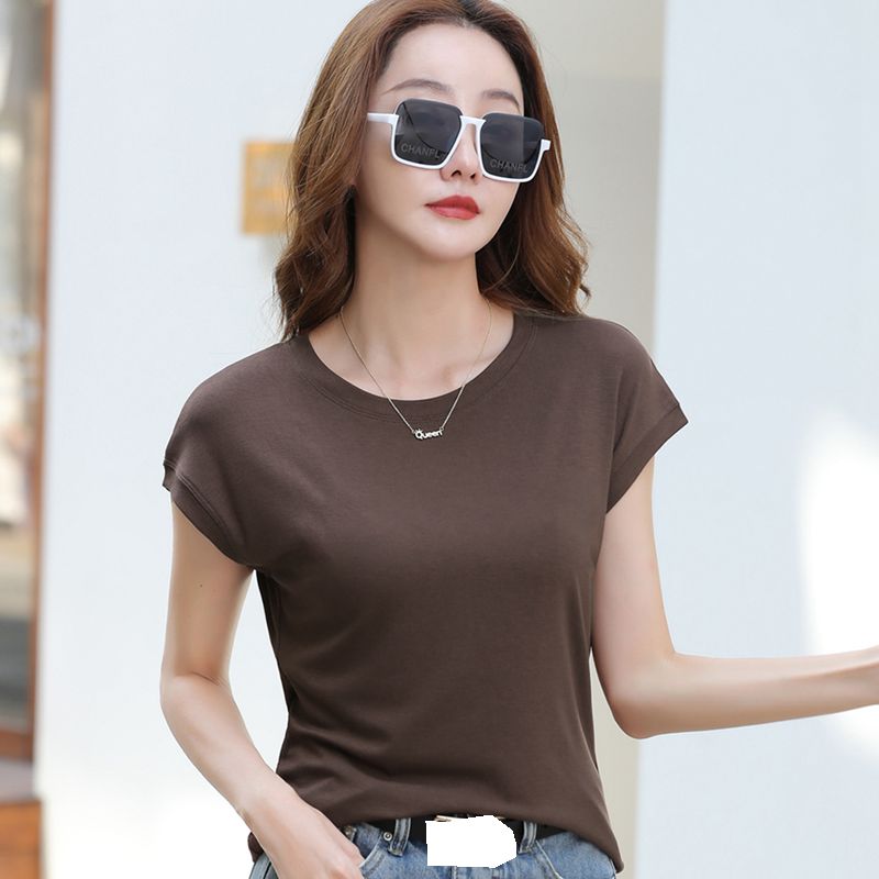 Short Flying Sleeve Women T Shirt  Korean Style Solid Color T Shirt Female Cozy Female T-shirt Chic Top Tee Shirts
