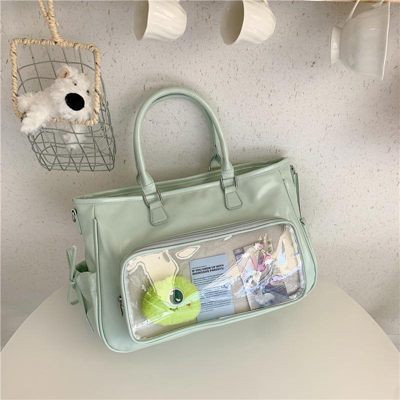 Korean Style Transparent Handiness Crossbody Bag for Fans Texture and Casual Shoulder Bag Commuting Simple and Versatile Ita Bag