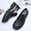 Summer Men's Sandals Hand-woven Hollow Breathable Derby Shoes Men's High-end Business Casual Big Head Leather Shoes