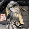 North thickened warm scarf soft waxy couple shawl winter high sense solid color versatile fringed scarf women