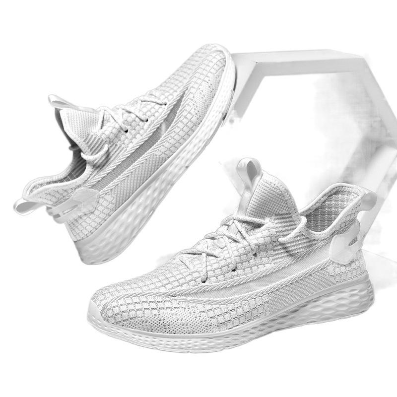 Men's shoes processing large size spring new casual sports shoes flying woven mesh breathable coconut running shoes