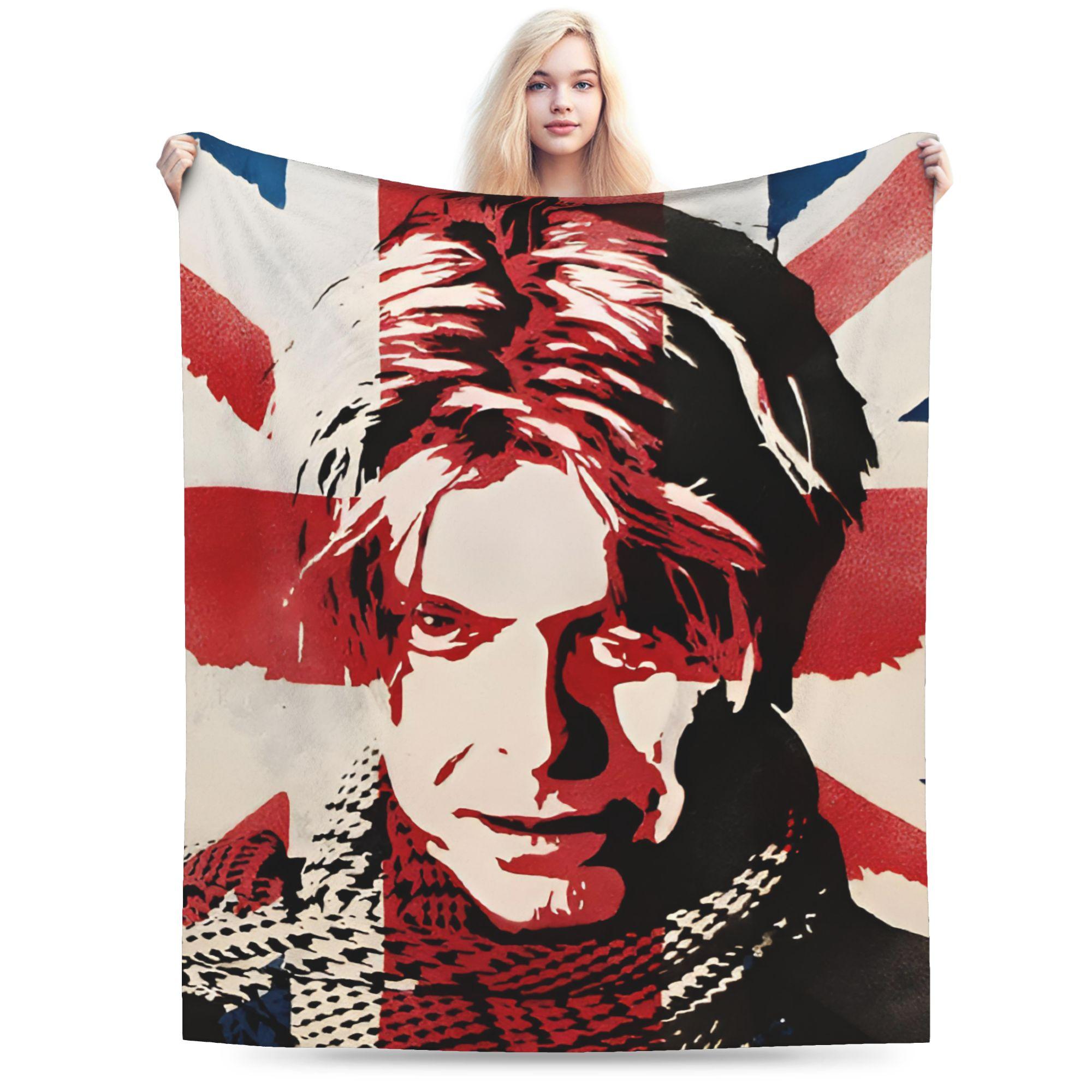 

Плед Дэвида Боуи Теплый Мягкий Забавный Плюшевый Плед для Мальчика Девочки Домашний Декор Фланелевая Постельное Белье Покрывало 30x40in