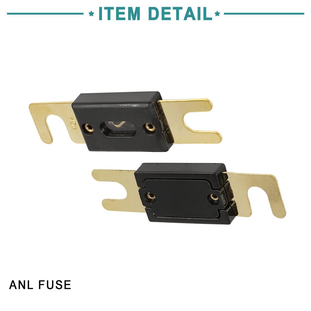 ACROPIX ANL Fuse 40A Car Vehicle Truck Motorcycle Boat Auto Audio Amplifier Black 5pcs