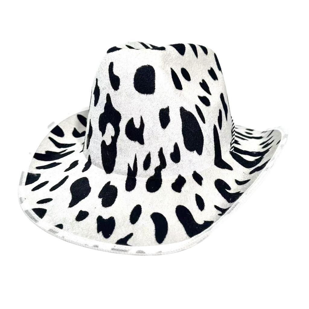 Hat Cow Pattern Western Cowboy Hat Ball Party Hat Versatile Jazz Hat