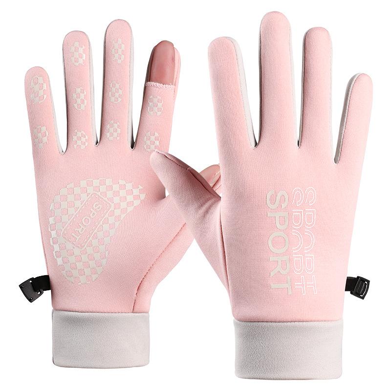 For Men and Women Winter Fleece Outdoor Sports  Cycling Driving  Fingerless Touch Screen  Waterproof Anti Slip and Windproof