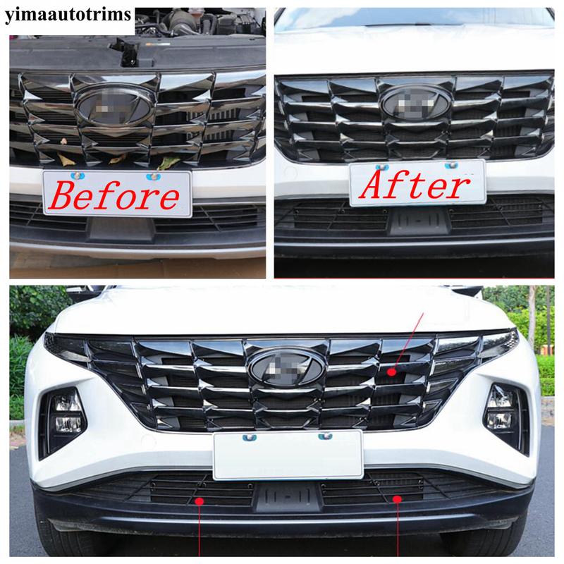 Car Front Middle Grille ect Screening Mesh Net Grille Dust Protection Trim Accessories Fit For Hyundai Tucson NX4 -