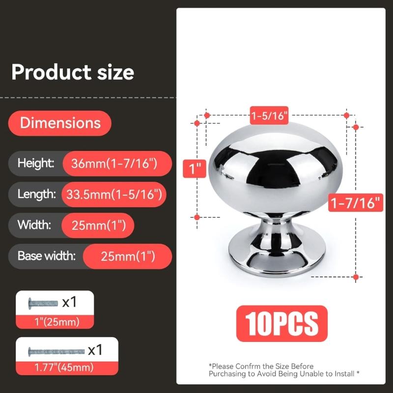 Owalne uchwyty do szuflad Lekkie aluminiowe gałki zestaw do stylu współczesnego Solidna wydajność i doskonałe dopasowanie do wystroju wnętrz