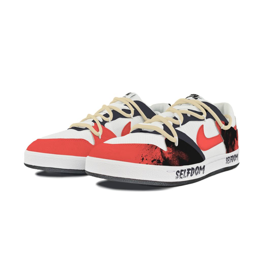 Nike SB Alleyoop Abrasion Resistant Low Top Skateboard Shoes Men's White Black Red CJ0882-100(Team183-)