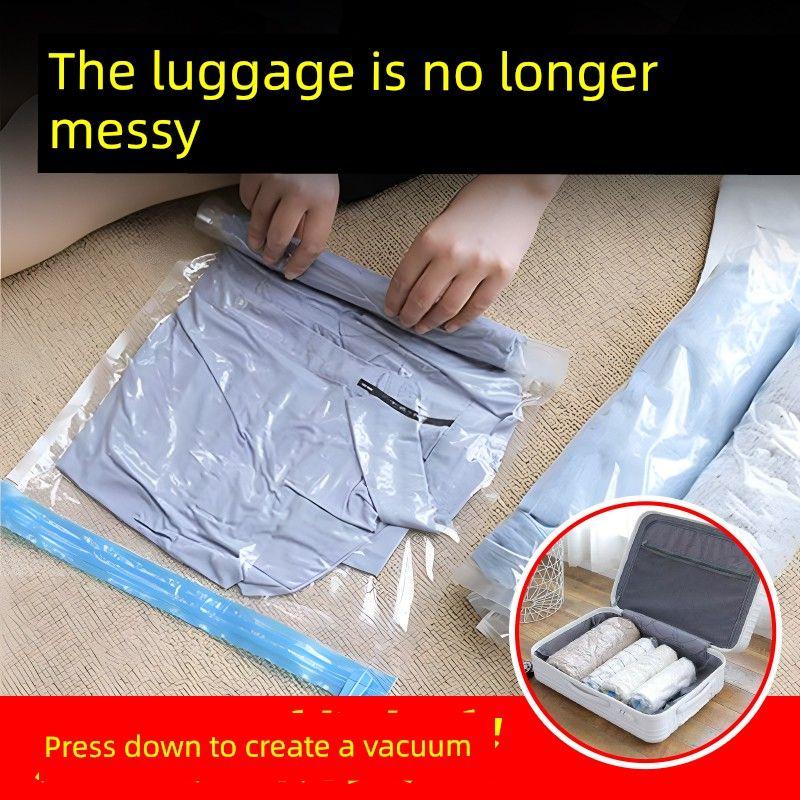 Clothing Compression Bag, Vacuum Storage Bag, Travel Suitcase Organizer, Waterproof Hand-Rolled Storage Artifact, No Need to Pump Air Out