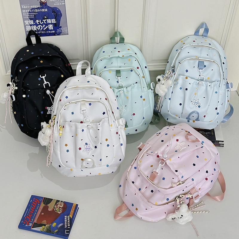Schoolbag Japanese ins style high value backpack junior high school student schoolbag casual small fresh stars multi-compartment backpack