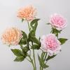 6pcs Real Touch Silk Fake Flowers Artificial Peonies Branch Hotel Decor White Flower Simulation Peony Festival Party Decoration