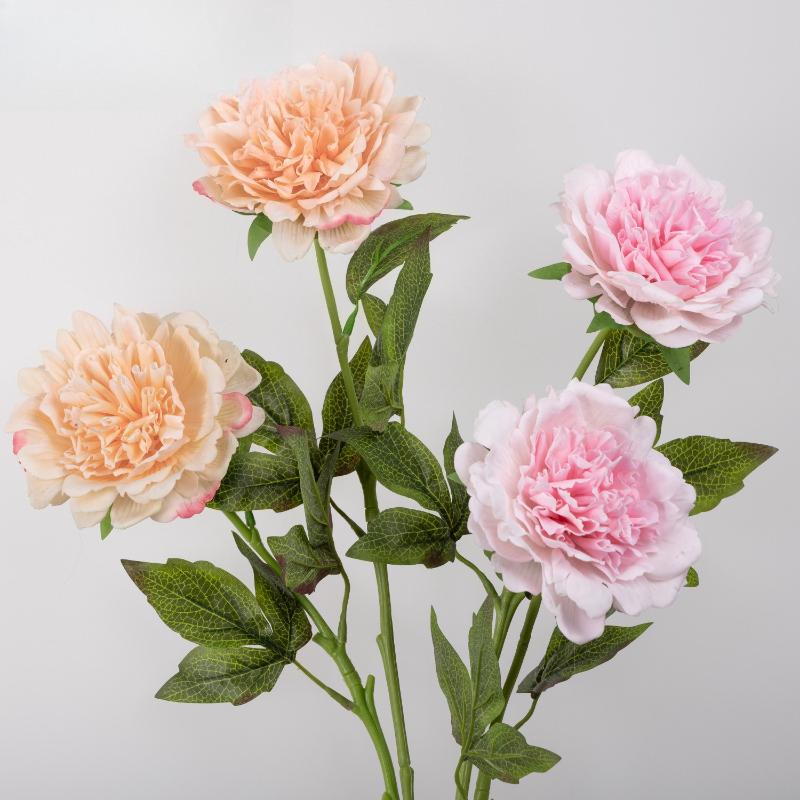 6pcs Real Touch Silk Fake Flowers Artificial Peonies Branch Hotel Decor White Flower Simulation Peony Festival Party Decoration