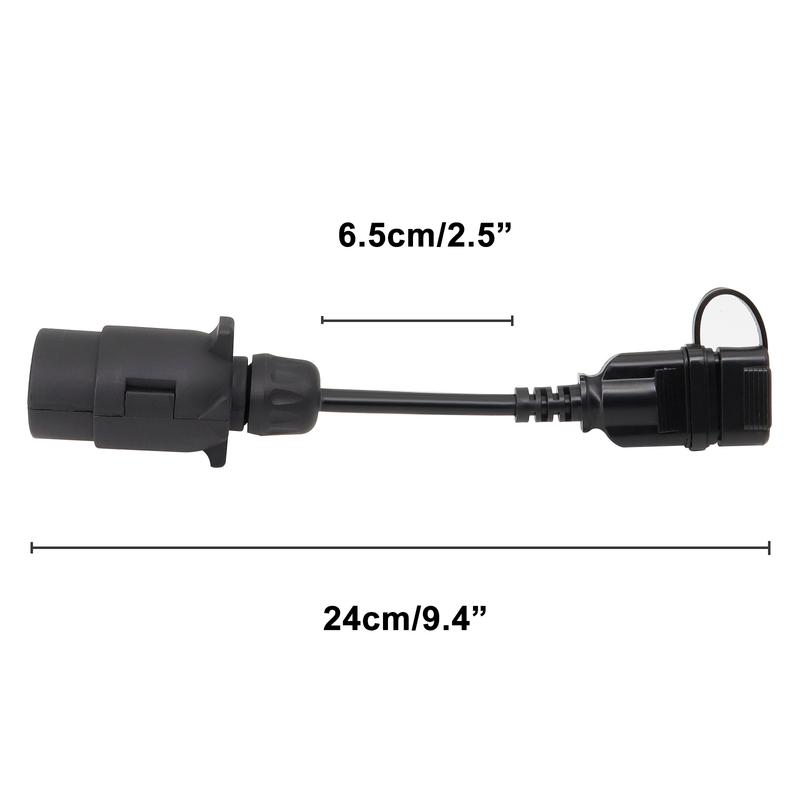 EU To US Trailer Light Converter 7 Pin Round Adapter European Trailer To 4 Pin Flat Socket American Vehicle Tow Hitch Wire Plug
