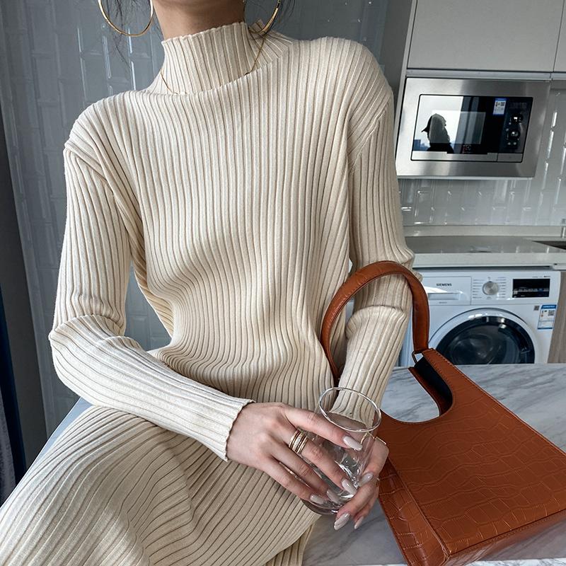 Compre Vestidos pullover de tricô Mulheres 2021 Novo sexy femininidade  vestido de malha slim para mulheres estilo francês vestido de suéter para o  outono e inverno barato — frete grátis, avaliações reais