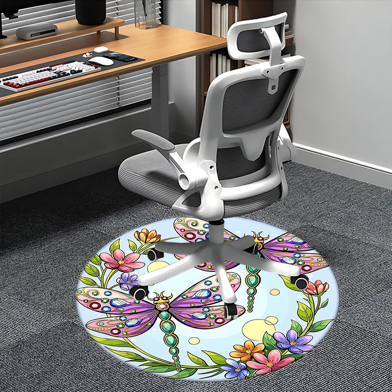Colorful Dragonfly Office Carpet Chair Mats, Home Decor, Sofa Rug, Office Carpet Gift for Any Room1118150a