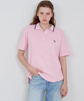 SO IR Terry Collar T-Shirt - Pink