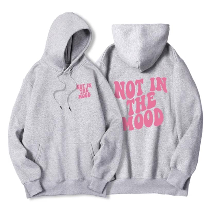 Not In The Mood Printed Hoodie Men Harajuku Fashion Quality Hoody Fleece Casual Soft Sweatshirt Autumn Oversize Sportswears